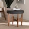 Baxton Studio Theo Japandi Dark Grey Fabric and Walnut Brown Finished Wood Ottoman Footstool 233-13170-ZORO - alternate 4